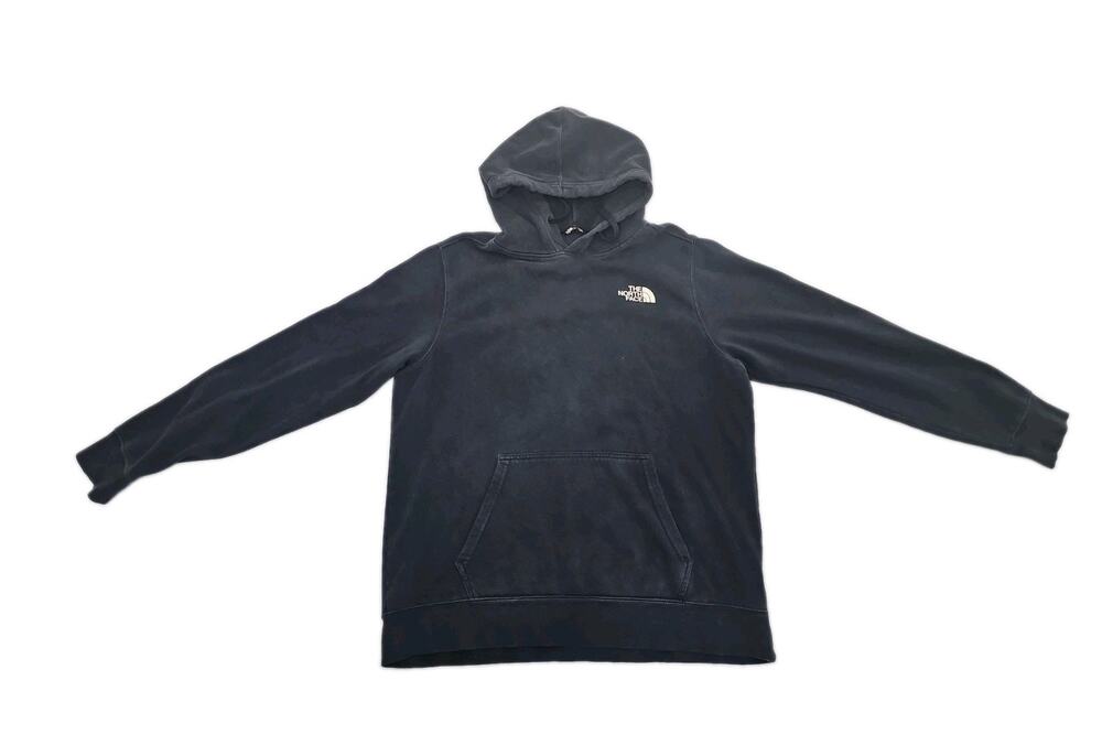 Vintage The North Face Never Stop Exploring Hoodie Mens Sz L Blue Sweatshirt Gym